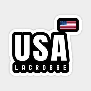 Lacrosse Player USA American Flag Magnet