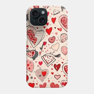 valentines day red hearts pattern gift ideas Phone Case