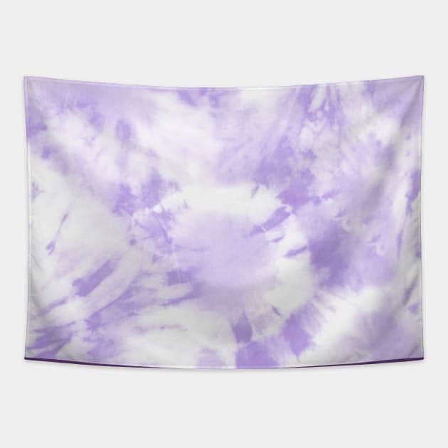 Purple and White Pastel Tie-Dye Tapestry by Carolina Díaz