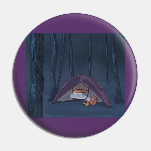 Tent Camping In The Woods Pin by WalkSimplyArt