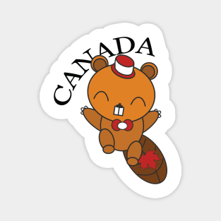 Happy Canadian Beaver Magnet