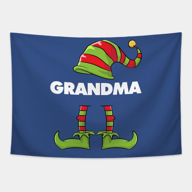 Grandma Elf Funny Matching Christmas Costume Family Tapestry by teeleoshirts