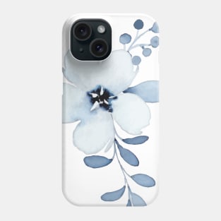 Blue Watercolor Wild Flower Phone Case