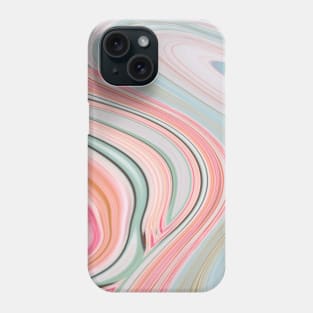 preppy girly chic marble pattern pastel  pink mint swirls Phone Case