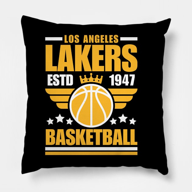 Los Angeles Lakers 1947 Basketball Retro Pillow by ArsenBills