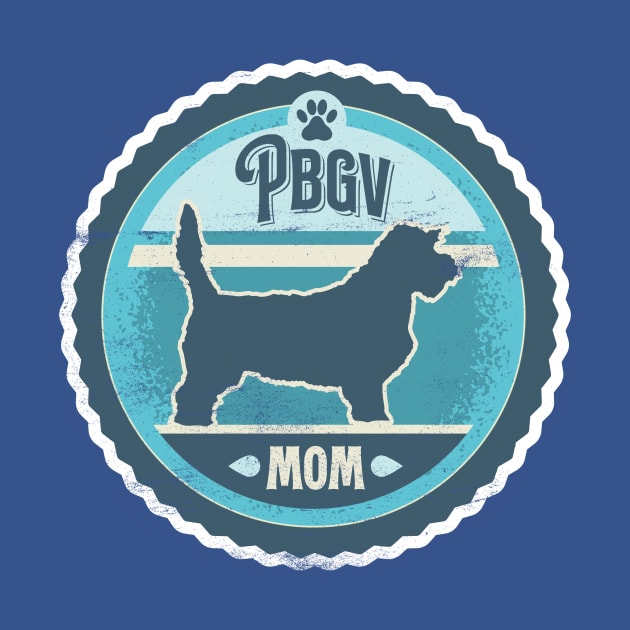 PBGV Mom - Distressed Petit Basset Griffon Vendeen Silhouette Design by DoggyStyles