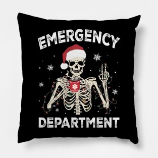 Emergency Department Christmas, Skeleton Christmas Pillow