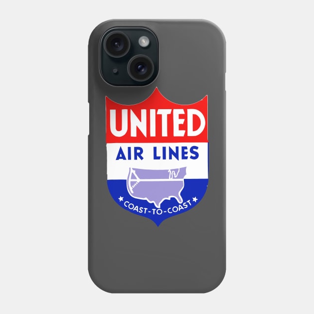 Retro United Airlines Phone Case by Music City Collectibles
