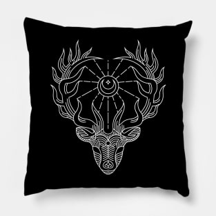 Monochromatic Majesty: The Deer's Head Pillow