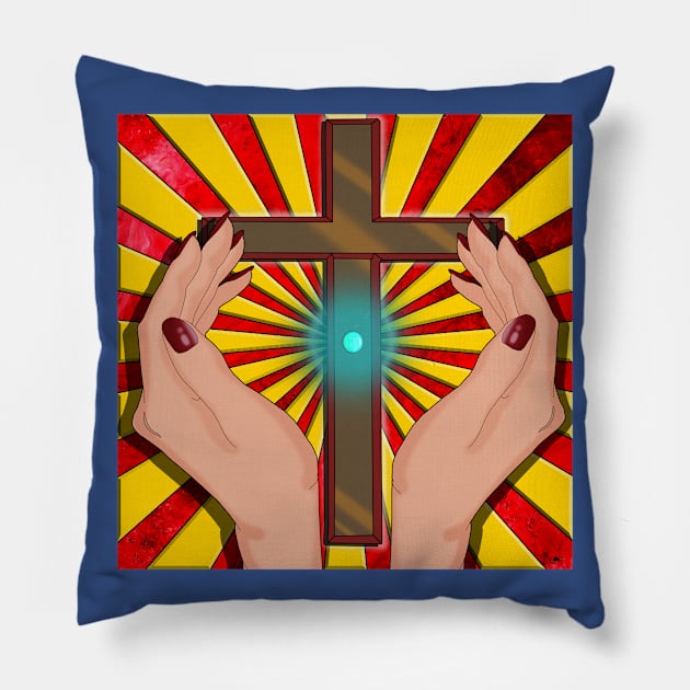 Hands of Spirituality Pillow by lytebound