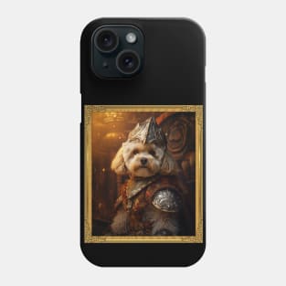 Valiant Apricot Bichon Frisé - Medieval Conquistador  (Framed) Phone Case