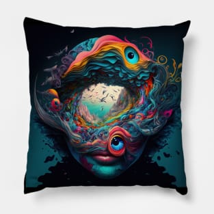 Chaotic and surreal distorted figure - Mind Blowing Moment #6 Pillow