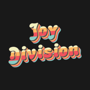 Joy Division Retro Stacked Rainbow Faded Typography T-Shirt