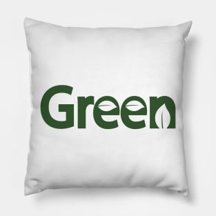 Green typographic logo Pillow