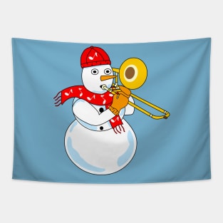 Trombone Snowman Tapestry