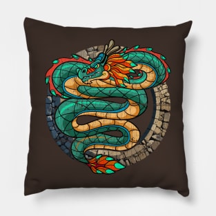 Quetzalcoatl: Guardian of Mystical Traditions Pillow