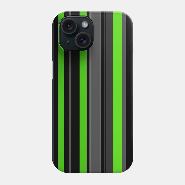 Green grey stripes Phone Case by Playfulfoodie