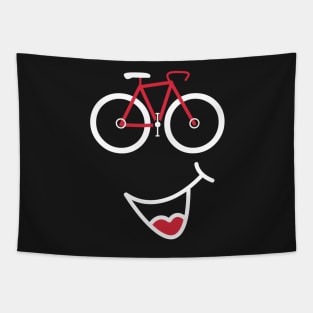 Bicycle Smiley Face Bike Emoji Tapestry