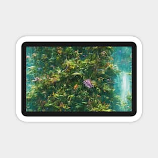 Seamless Jungle Plants Texture Patterns Magnet