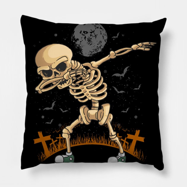 Dabbing Skeleton Pillow by nissiu