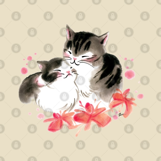 Cat mother and rose baby by juliewu