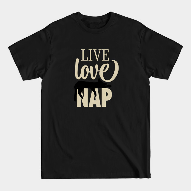 Disover Live Love Nap Sleepy Black Cat - Lazy Day Kitty Lover - Black Cat - T-Shirt