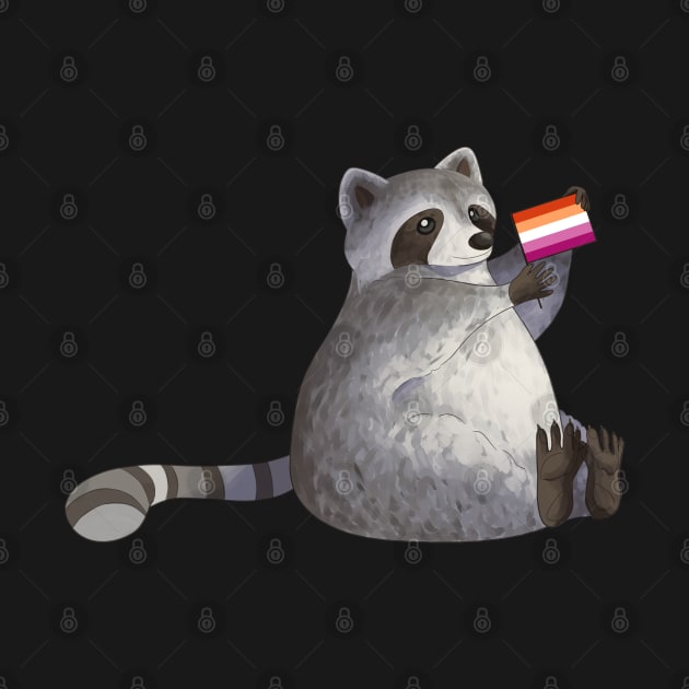 Lesbian Pride Raccoon by celestialuka