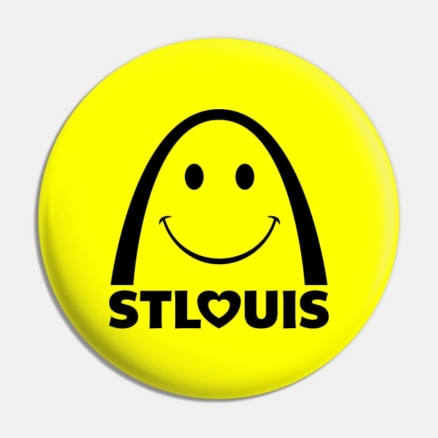 St. Louis (Saint Louis) Smiley Face Arch - black Pin by MitchLinhardt