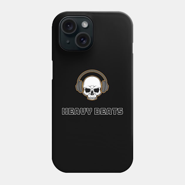 Skull with Grey Headphones Phone Case by Heavy Beats