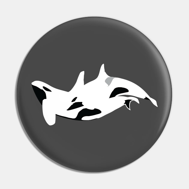 Inverted Orca White Whale Pin by LucentJourneys