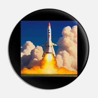 Vintage Space Rocket Launch Pin