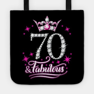 70Th Birthday 70 And Fabulous Ladies Womens Tote