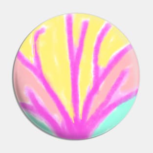 Pink yellow green watercolor abstract art Pin