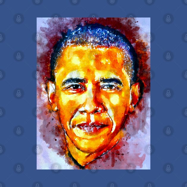 Watercolor Obama by danieljanda