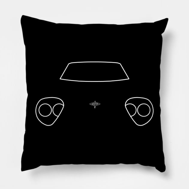 Marcos British classic sports car white outline graphic Pillow by soitwouldseem