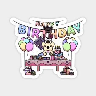 Kawaii Dog Birthday Party Magnet