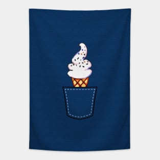 White Ice Cream Cone in Pocket Tapestry