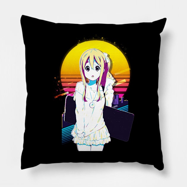 Ritsu and Tsumugi's Rhythm Fusion K-on! Drum and Keyboards Tee Pillow by NinaMcconnell