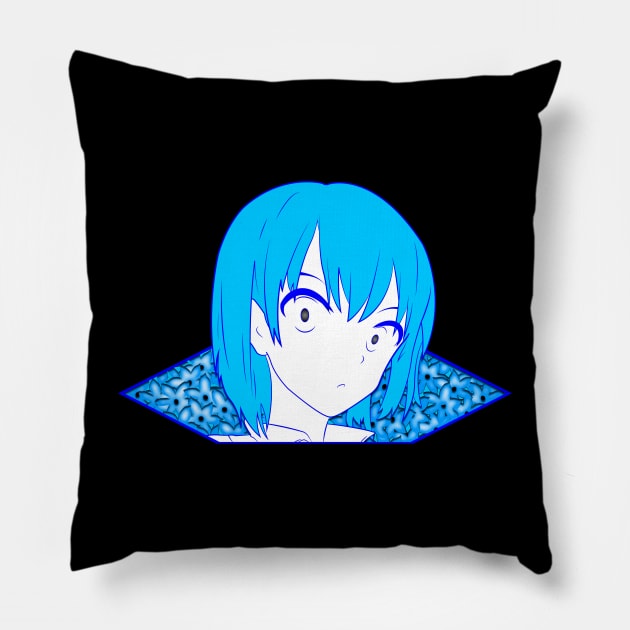 Blue Waifu Pillow by SanTees