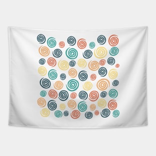 Vintage Colorful Swirls Tapestry