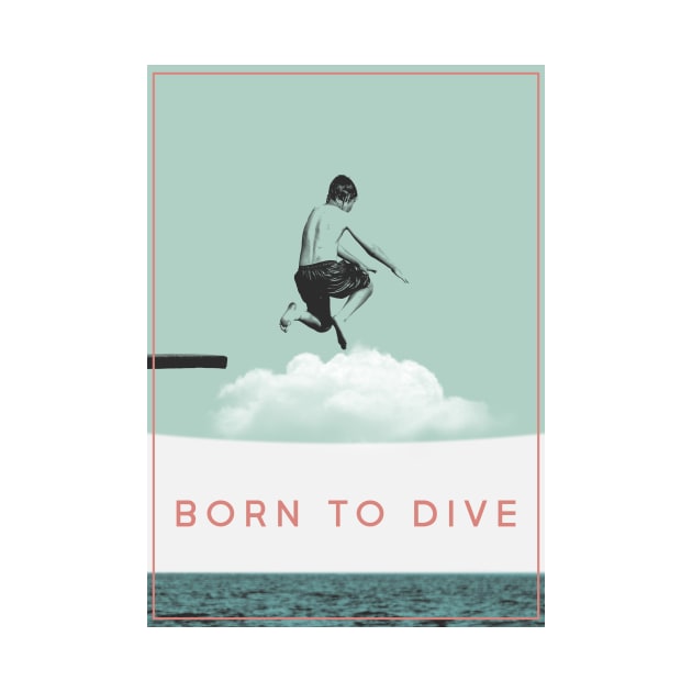 Born To Dive Boy Diving Graphic Art by boholoc0