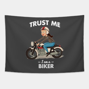 Trust Me I'am A Biker Tapestry