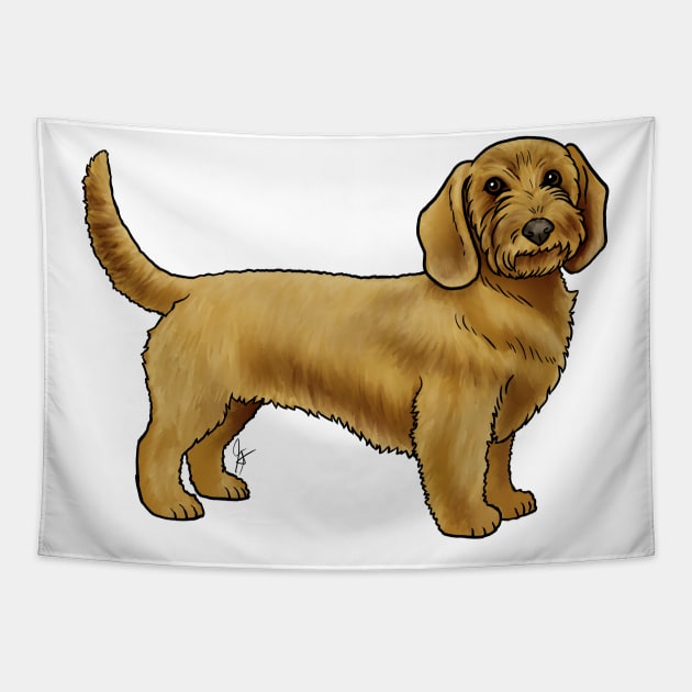 Dog - Basset Fauve de Bretagne - Wheaten Tapestry by Jen's Dogs Custom Gifts and Designs