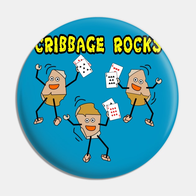 Cribbage Rocks Pin by Barthol Graphics