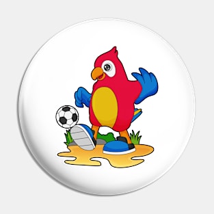 Parrot as Soccer player with Soccer Pin