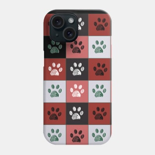 Christmas paw prints Phone Case