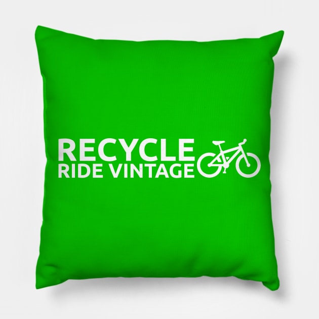 Recycle - Ride Vintage Pillow by InletGoodsCo