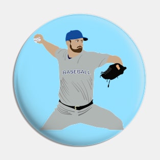 Baseball player throwing the ball Pin