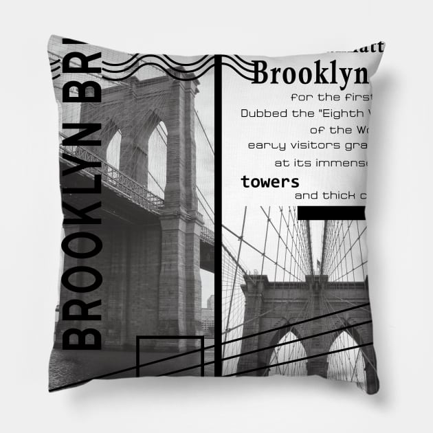 Brooklyn Bridge Pillow by Raintreestrees7373