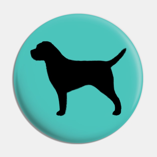 Border Terrier Silhouette Pin by Coffee Squirrel